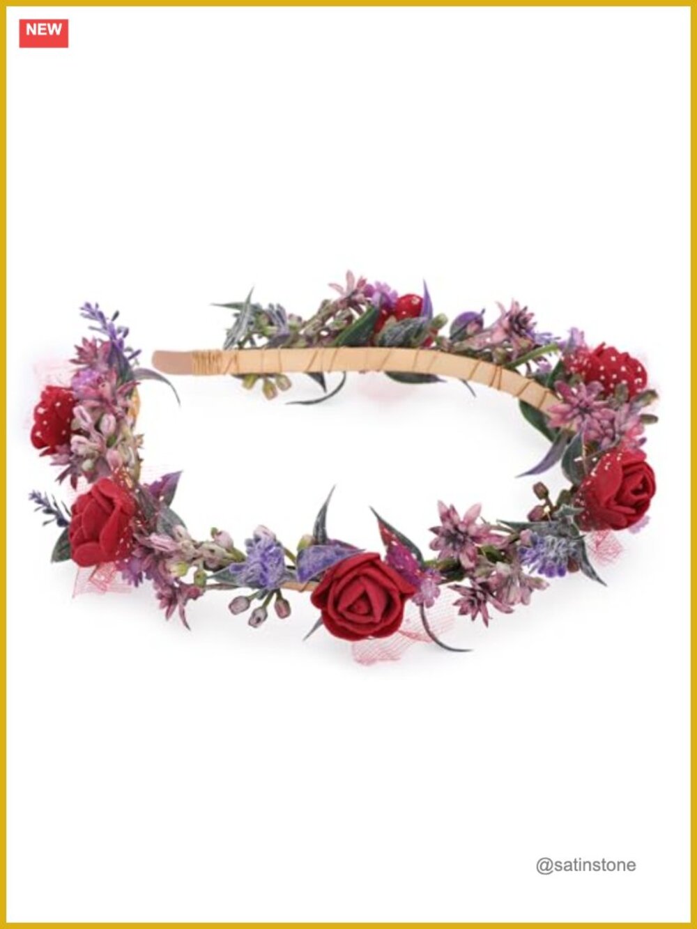 Lace and Foam Flower Crown Headband for Women